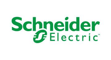 Schneider Electric Logo in Grün mit stilisiertem S und Schriftzug, Symbol für Energie-Monitoring und Smart-Home-Lösungen.